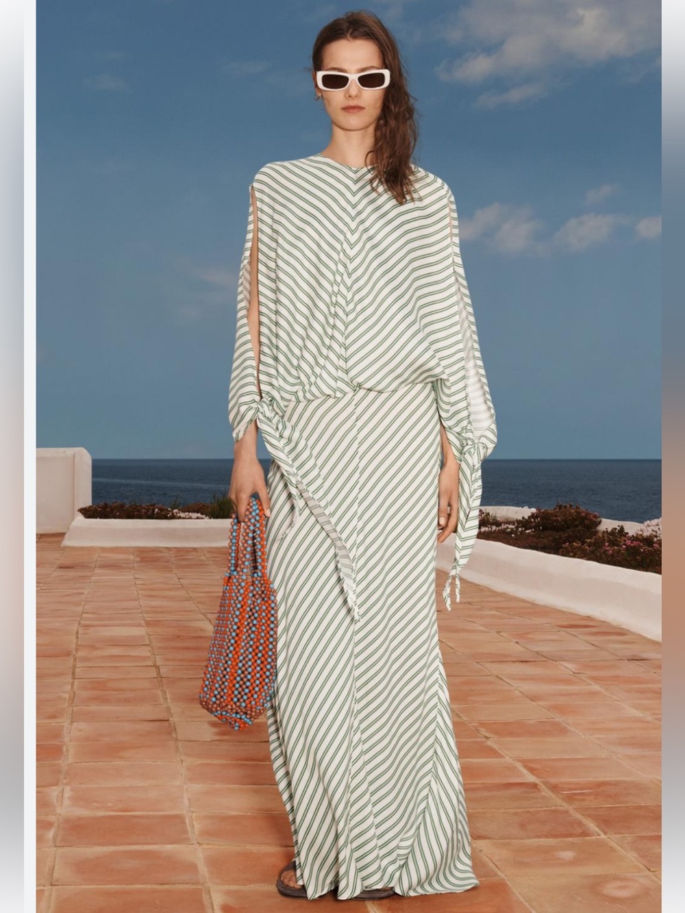 Zara Mint and White Striped Maxi Dress - Picture 5 of 14